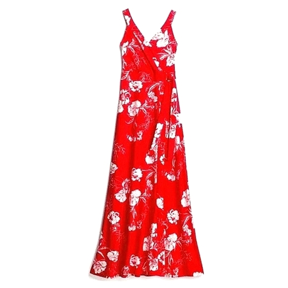 Market & Spruce Dresses & Skirts - MARKET & SPRUCE Hellena Faux Wrap Red and White Knit Maxi Dress